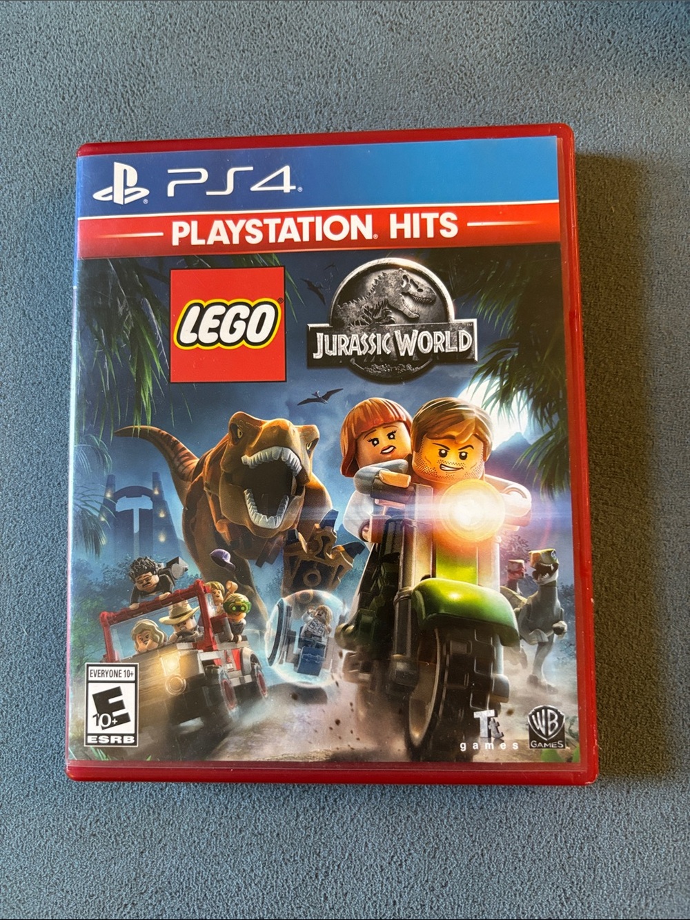 #245 LEGO Jurassic World PS4 PlayStation Hits Case - Red & Blue Cover